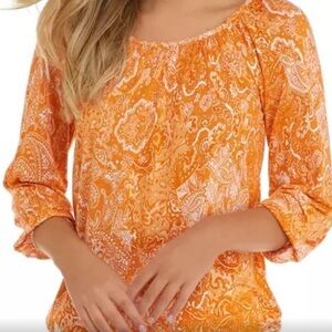 Michael Kors - On or off shoulder, Elastic Scoop Neck 3/4 Sleeve LARGE